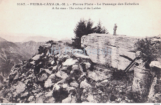 Peira Cava - Pierre Plate - Le Passage des Echelles - 3147 - old postcard - France - unused - JH Postcards