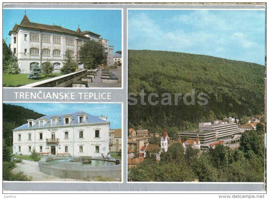Trencianske Teplice - hotel Dea - town views - architecture - Czechoslovakia - Slovakia - used 1988 - JH Postcards