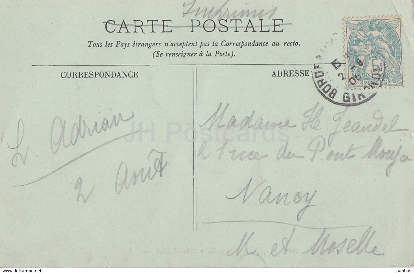 Bordeaux - Le Pont et la Ville  - pris de la Tour Saint Michel - bridge - 2 - old postcard - 1905 - France - unused