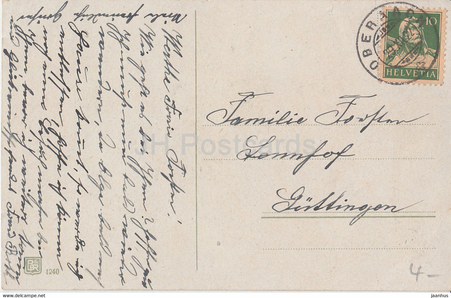 Neujahrsgrußkarte - Herzlichen Glückwunsch zum Neuen Jahre - Blumenkorb - alte Postkarte - 1922 - Deutschland - gebraucht