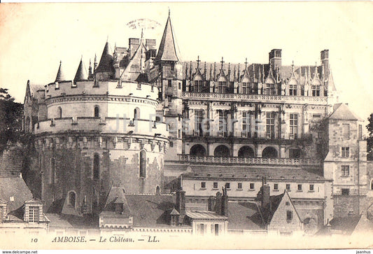 Amboise - Le Chateau - castle - 10 - old postcard - France - used - JH Postcards