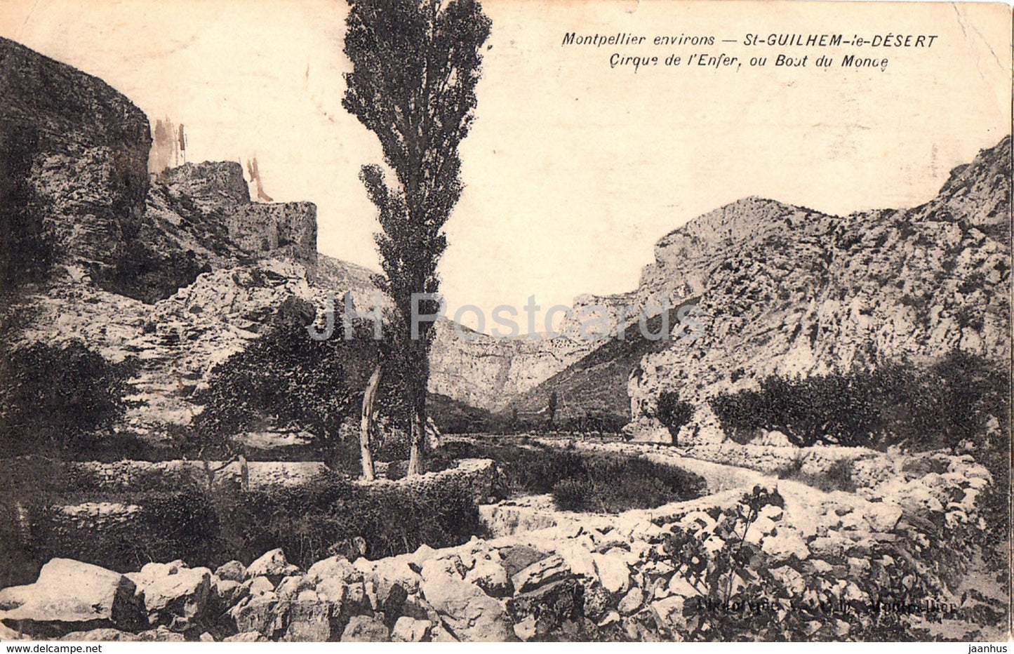 Montpellier environs - St Guilhem le Desert - Cirque de l'Enfer - ou Bout du Monde - old postcard - France - used