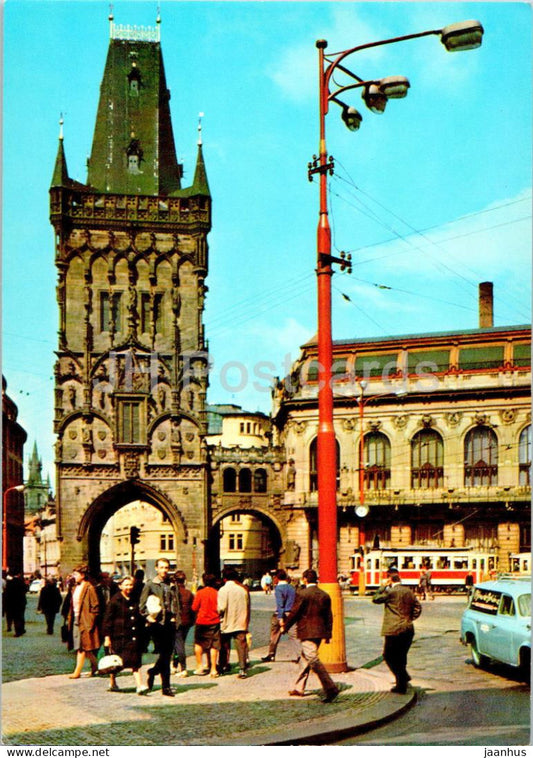 Praha - Prague - The Powder Tower - tram - Czech Republic - Czechoslovakia - unused - JH Postcards