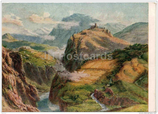 painting by G. Gyurdzhan - Armenian Landscape - Armenian art - 1955 - Russia USSR - unused - JH Postcards