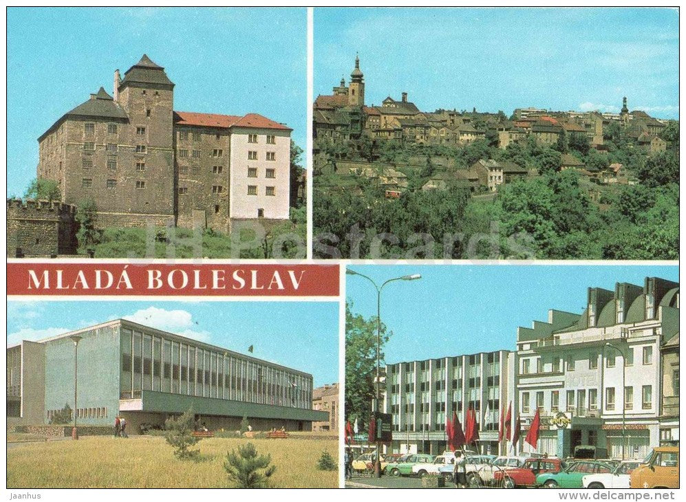 Mlada Boleslav - castle - hotel Venec - Czechoslovakia - Czech - used 1982 - JH Postcards