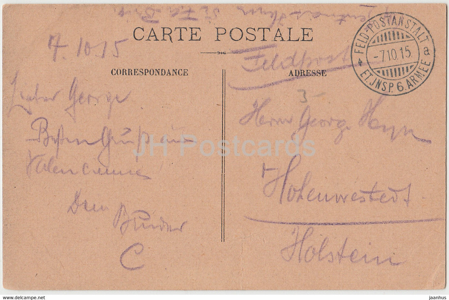 Valenciennes - Eglise Notre Dame - Kirche - 6 Armeen - Feldpost - alte Postkarte - 1915 - Frankreich - gebraucht