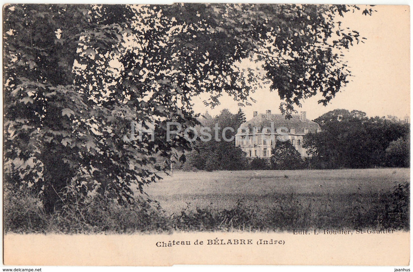 Chateau de Belabre - castle - old postcard - France - unused - JH Postcards