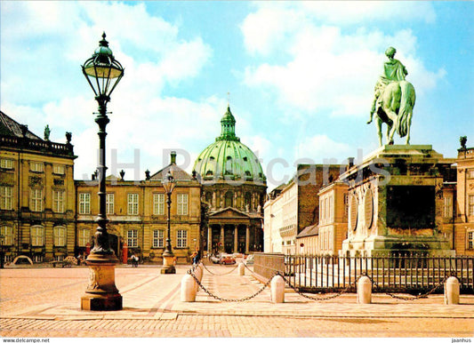 Copenhagen - Kobenhavn - Amalienborg - Palace Square - Marble Church - 1986 - Denmark - used - JH Postcards