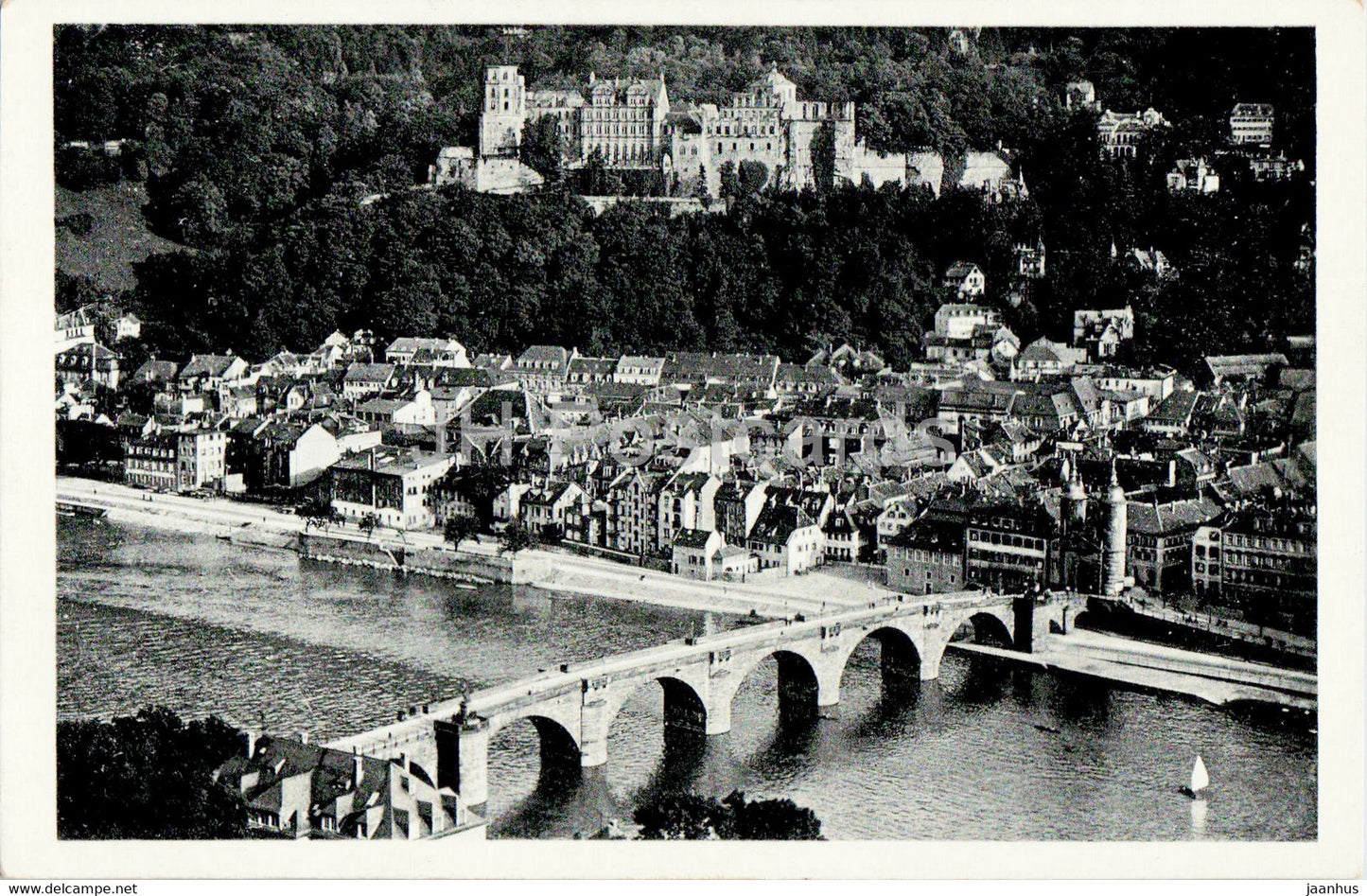 Heidelberg vom Philosophenweg gesehen - old postcard - Germany - unused - JH Postcards
