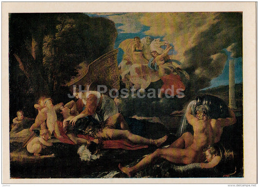 Painting by Nicolas Poussin - Rinaldo and Armida - French art - 1973 - Russia USSR - unused - JH Postcards