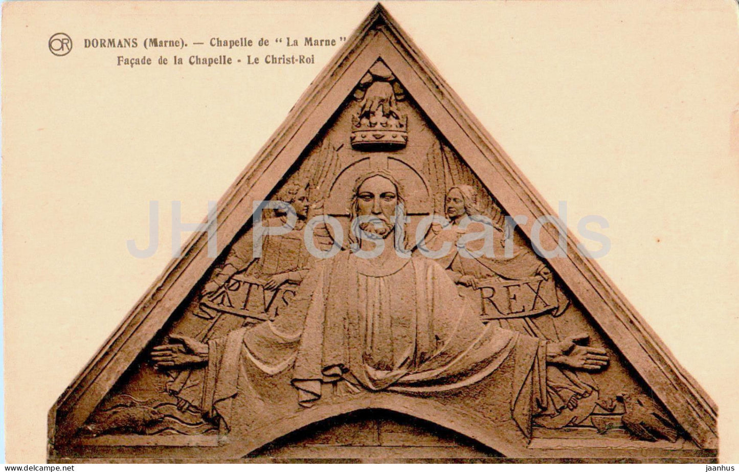 Dormans - Chapelle de La Marne - Facade de la Chapelle - Le Christ Roi - old postcard - France - unused - JH Postcards