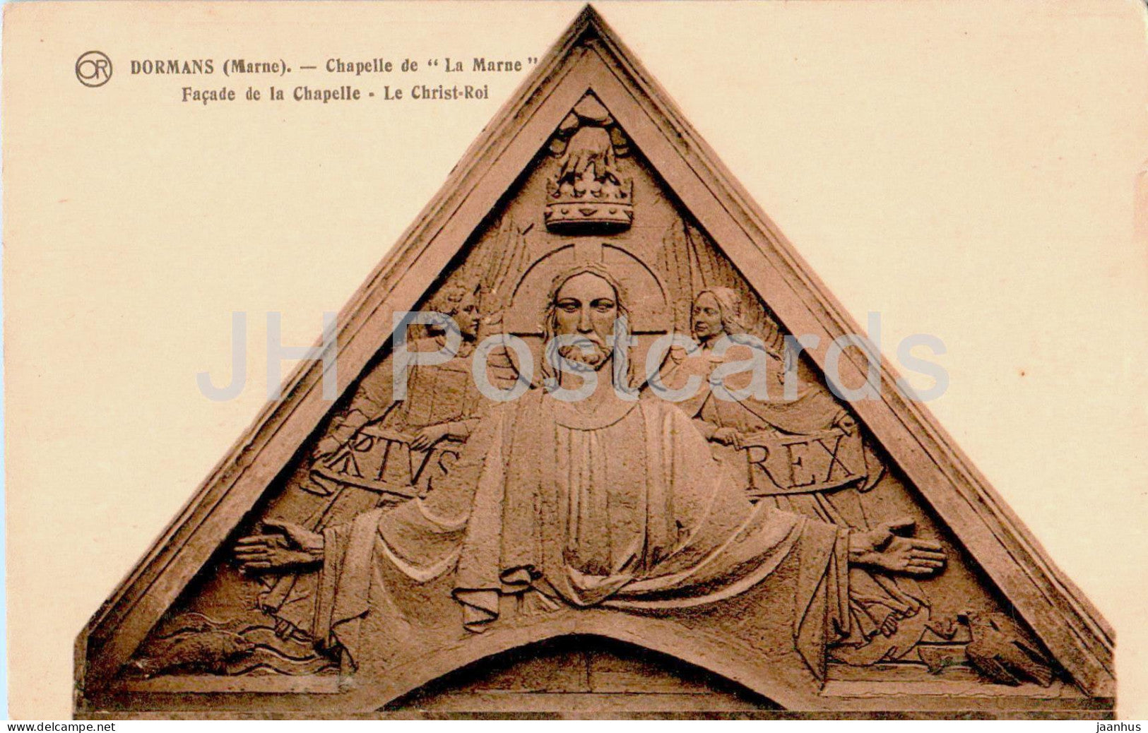 Dormans - Chapelle de La Marne - Facade de la Chapelle - Le Christ Roi - old postcard - France - unused - JH Postcards