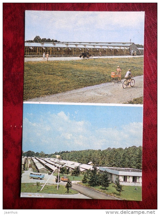 greenhouses - fur farming - Estonia - USSR - 1982 - unused - JH Postcards