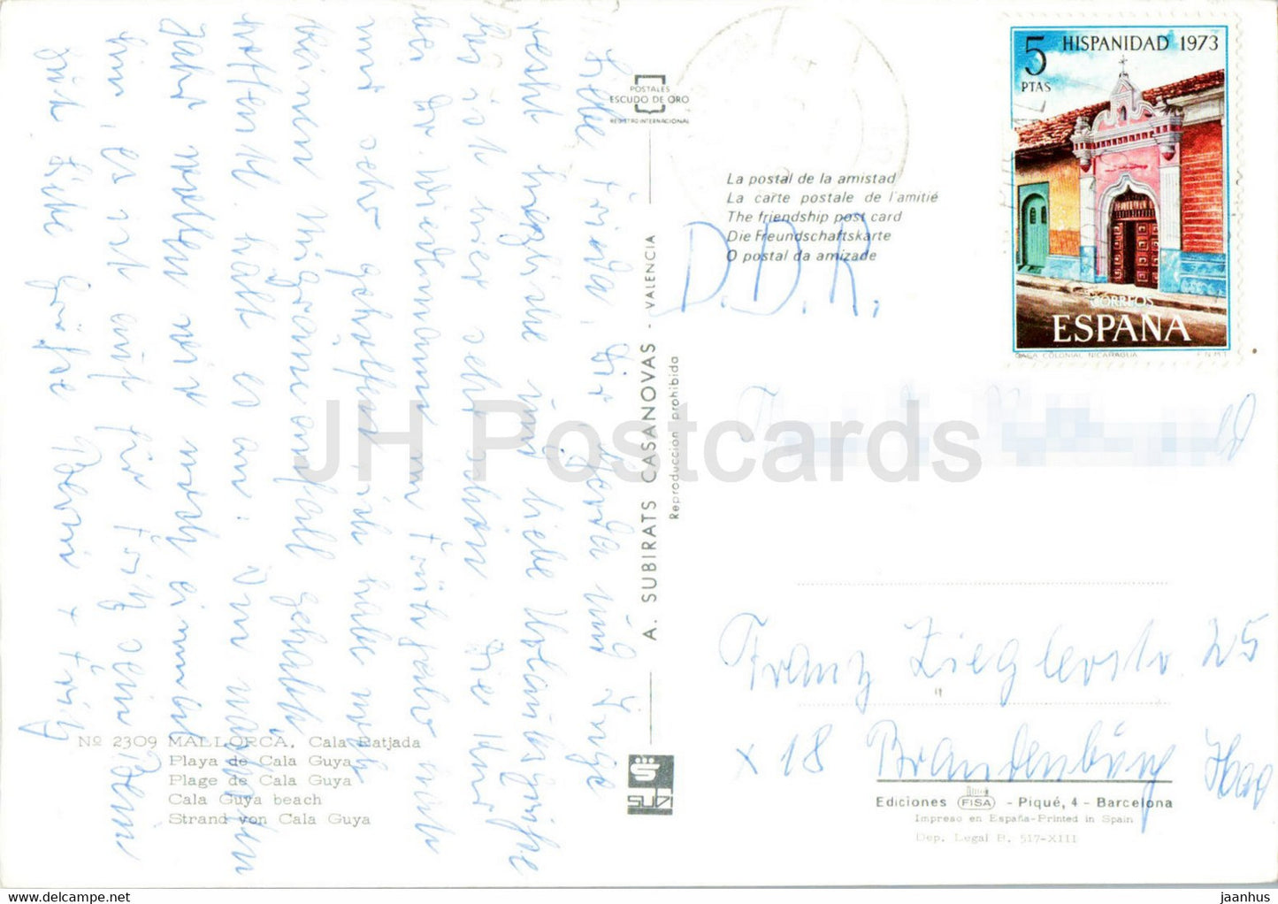 Majorque - Cala Ratjada - Playa de Cala Guya - plage - 2309 - Espagne - occasion
