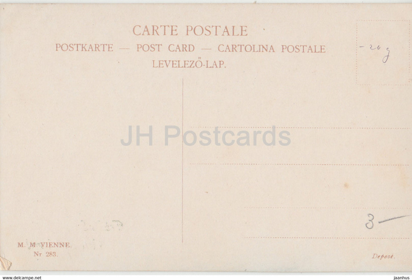 Carte de vœux de Noël - Frohliche Weihnachten - illustration - MM Vienne 283 - carte postale ancienne - Allemagne - inutilisée