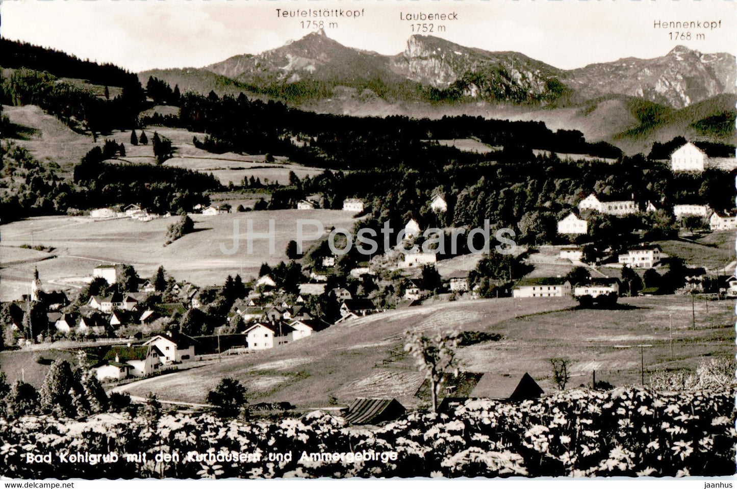 Bad Kohlgrub - Wintersportplatz - Teufelstattkopf - Laubeneck - Hennenkopf - old postcard - Germany - unused - JH Postcards