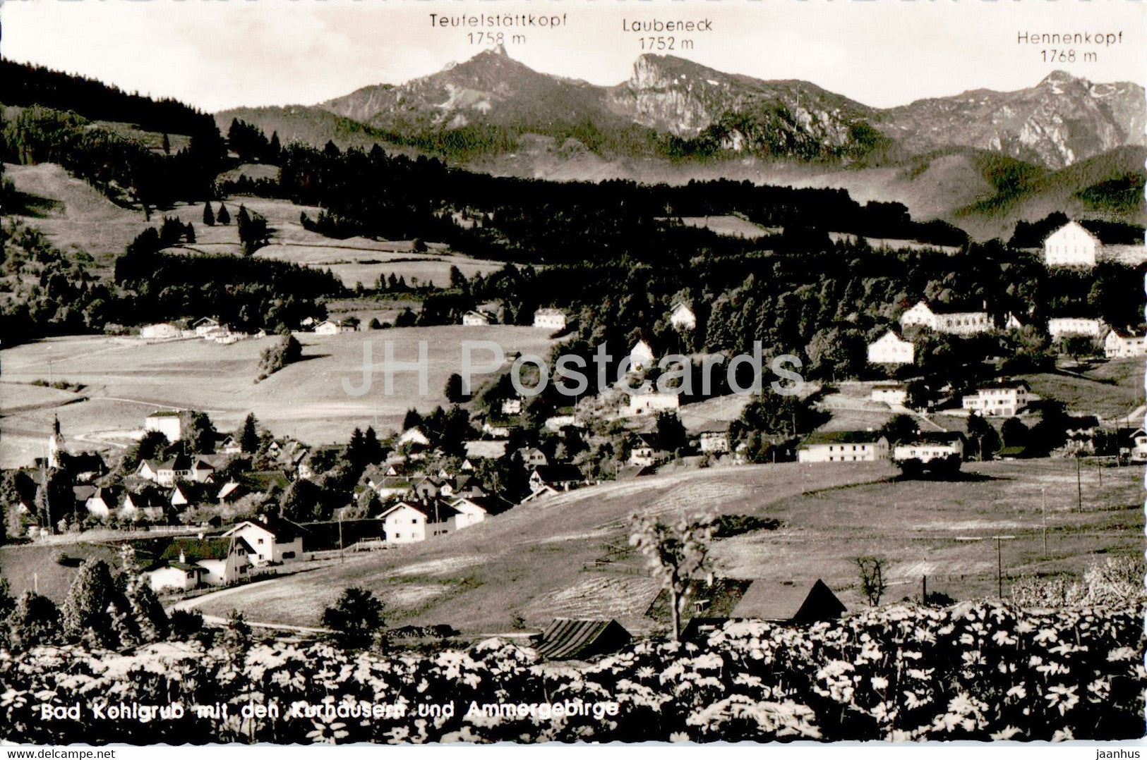 Bad Kohlgrub - Wintersportplatz - Teufelstattkopf - Laubeneck - Hennenkopf - old postcard - Germany - unused - JH Postcards