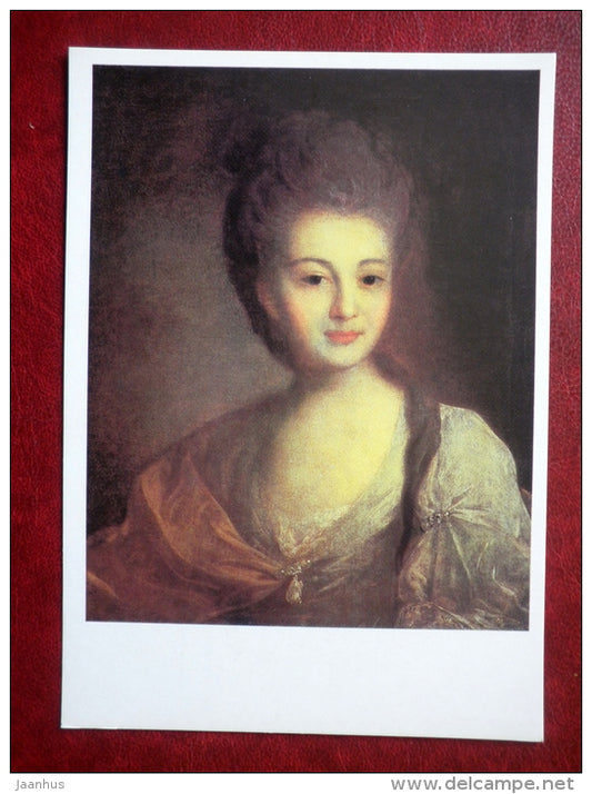 painting by Fyodor Rokotov , Portrait of Alexandra Petrovna Struyskoy , 1772 - russian art - unused - JH Postcards
