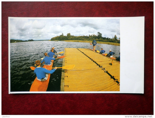 Rowers training - sporting boats - Trakai - 1981 - Lithuania USSR - unused - JH Postcards