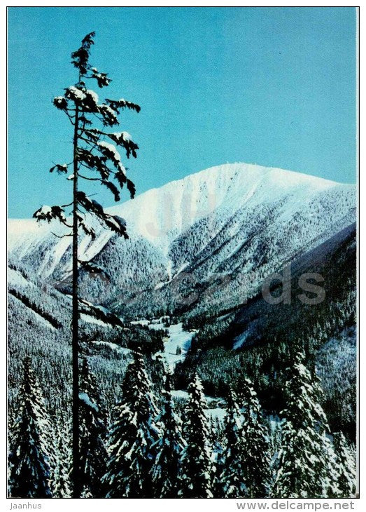 Krkonose - view at Snezka mountain , 1603 m - Czech - Czechoslovakia - unused - JH Postcards