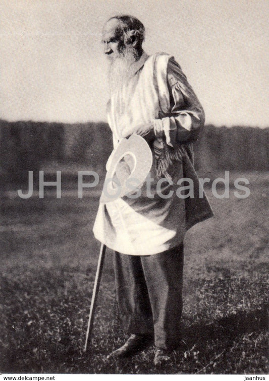 Russian Writer Leo Tolstoy - returning from bathing in the Voronka river 1905 - 1970 - Russia USSR - unused - JH Postcards