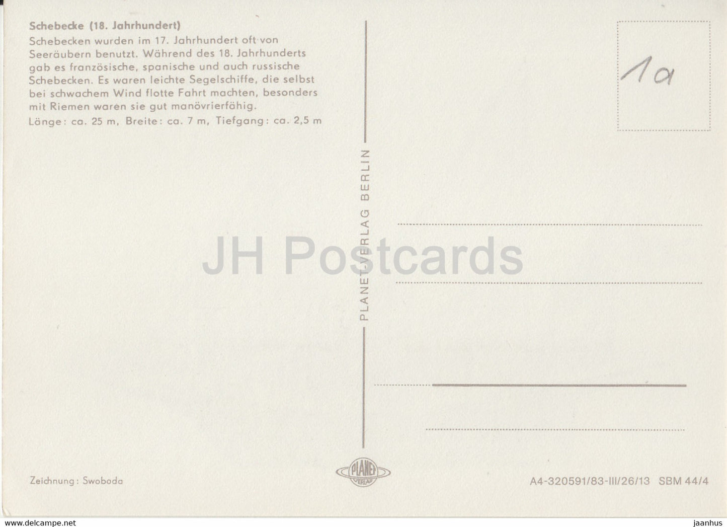 Schebecke - Segelschiff - Historische Schiffe - Historische Schiffe - DDR Deutschland - gebraucht