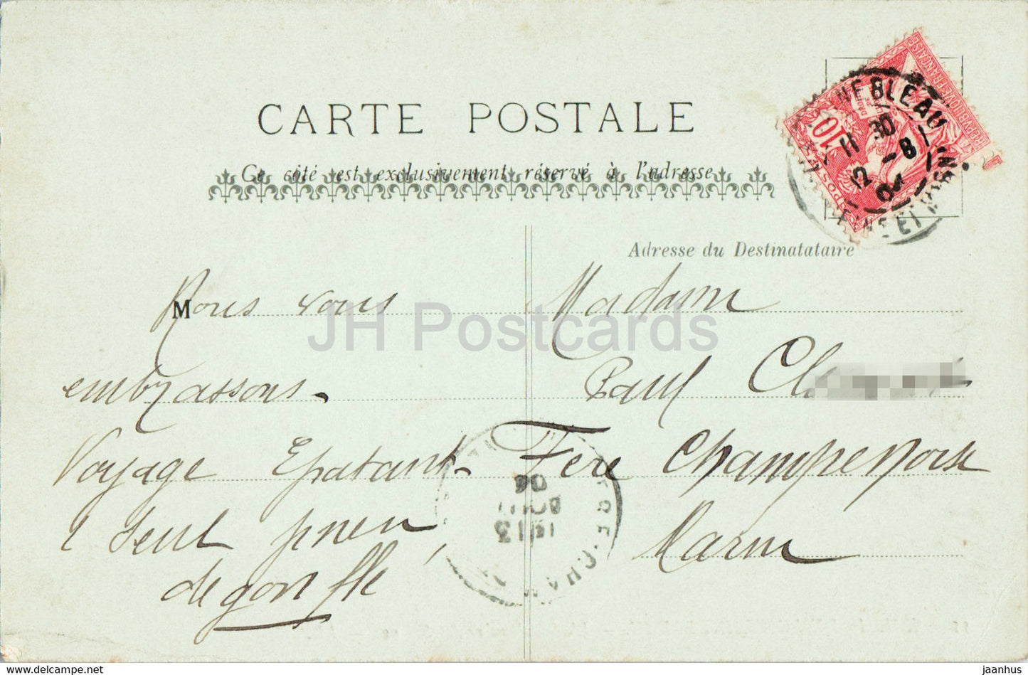 Palais de Fontainebleau - L'Antichambre des Salons - 55 - carte postale ancienne - 1904 - France - occasion