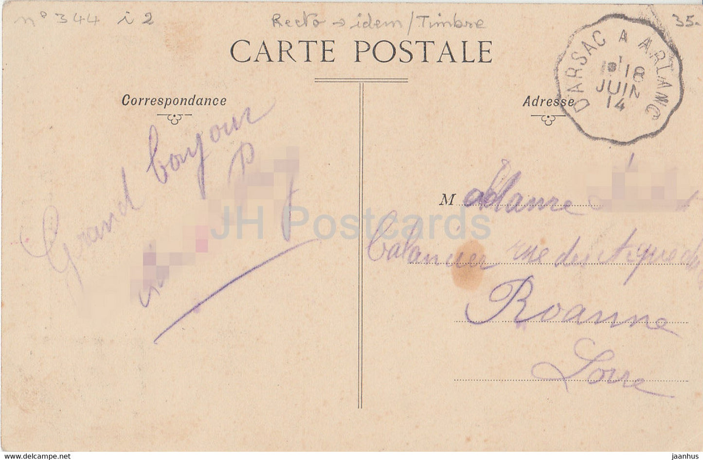 Le Puy en Velay – Fassade der Kathedrale – Kathedrale – alte Postkarte – 1914 – Frankreich – gebraucht