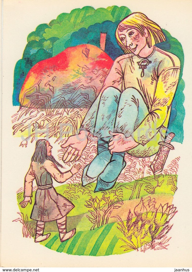 illustration by I. Raudsepp - Wise man in his pocket - Estonian Fairy Tales - 1979 - Estonia USSR - unused - JH Postcards