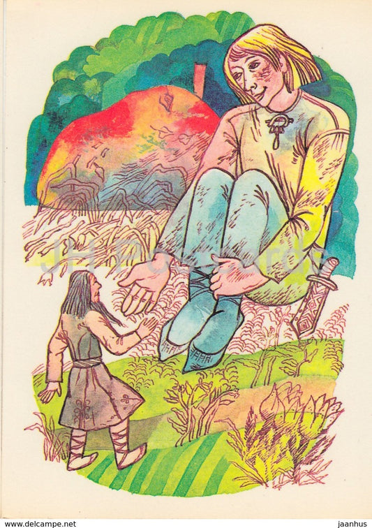 illustration by I. Raudsepp - Wise man in his pocket - Estonian Fairy Tales - 1979 - Estonia USSR - unused - JH Postcards