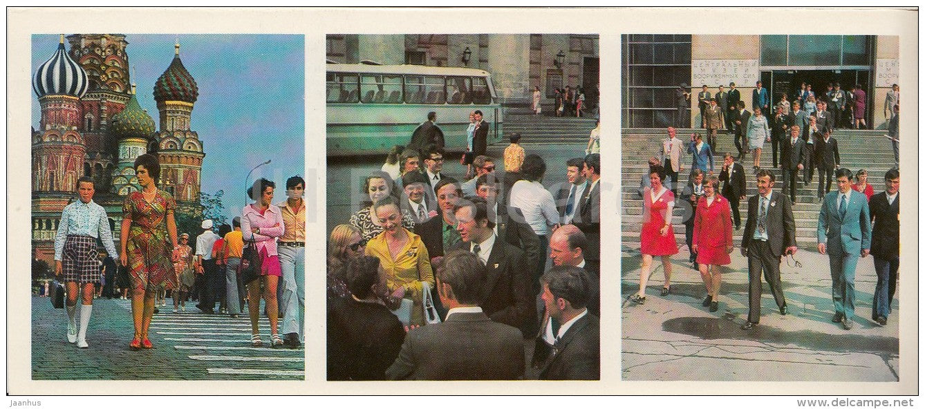 contructor workers in Moscow - BAM - Baikal-Amur Mainline , construction of the railway - 1978 - Russia USSR - unused - JH Postcards