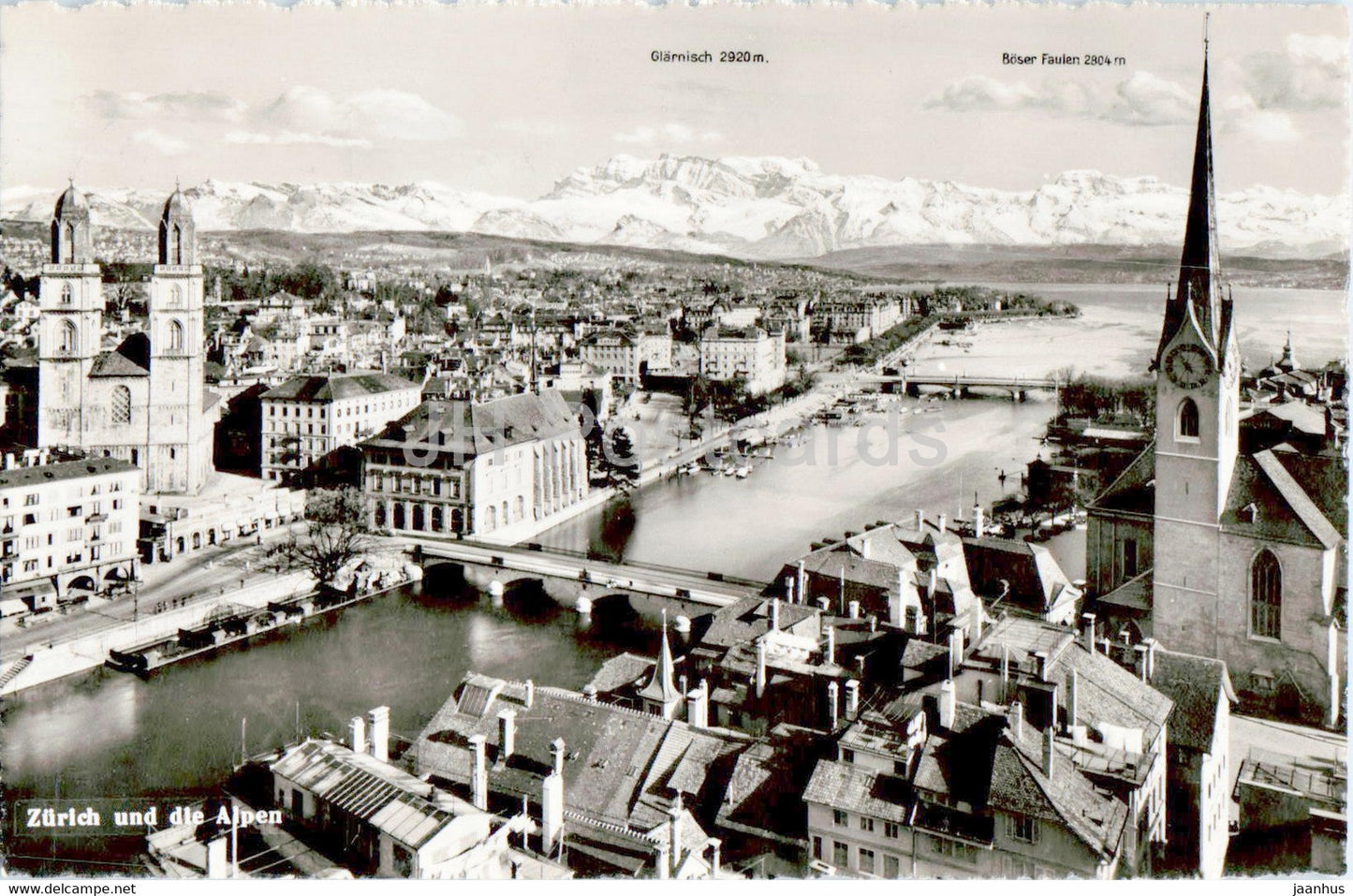 Zurich und die Alpen - 7758 - old postcard - 1953 - Switzerland - used - JH Postcards