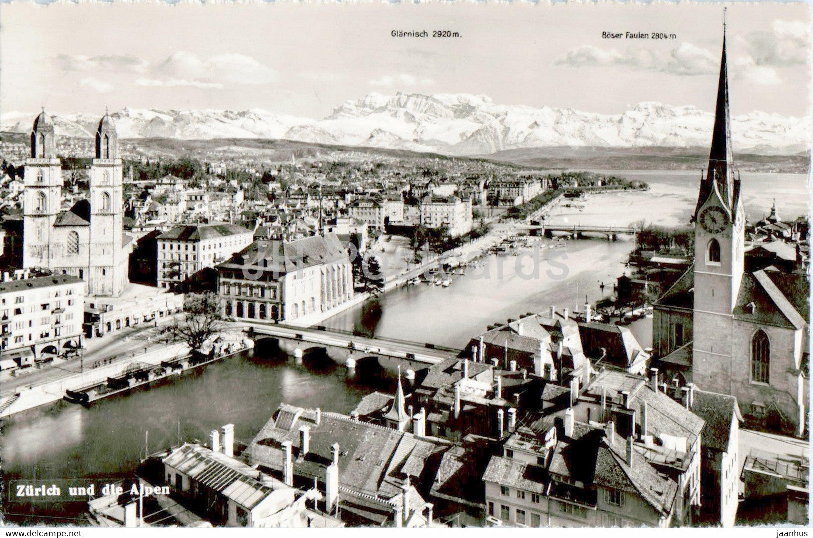 Zurich und die Alpen - 7758 - old postcard - 1953 - Switzerland - used - JH Postcards