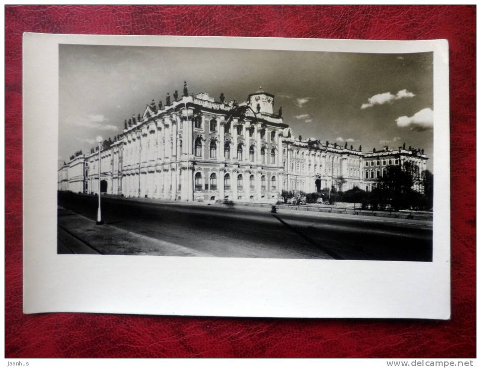 Leningrad - St. Petersburg - view at Hermitage museum - 1952 - Russia - USSR - unused - JH Postcards