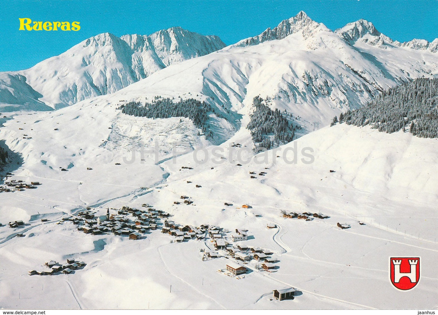 Rueras 1450 m - 3923 - 1995 - Switzerland - used - JH Postcards