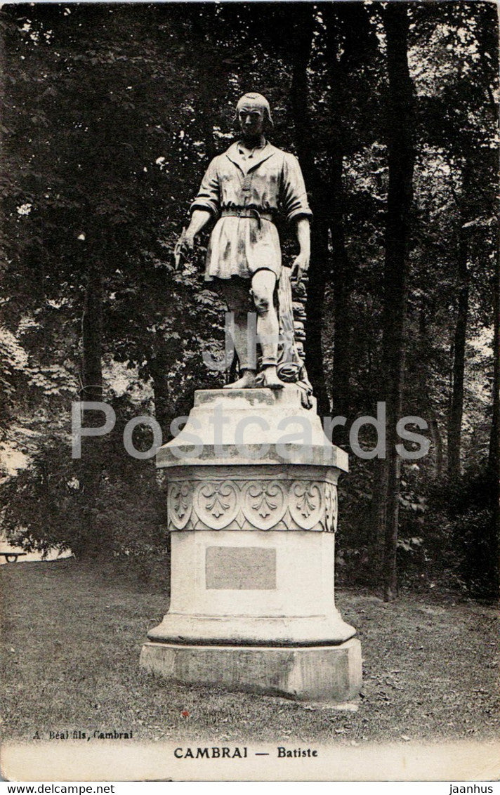 Cambrai - Batiste - monument - old postcard - 1910 - France - used - JH Postcards