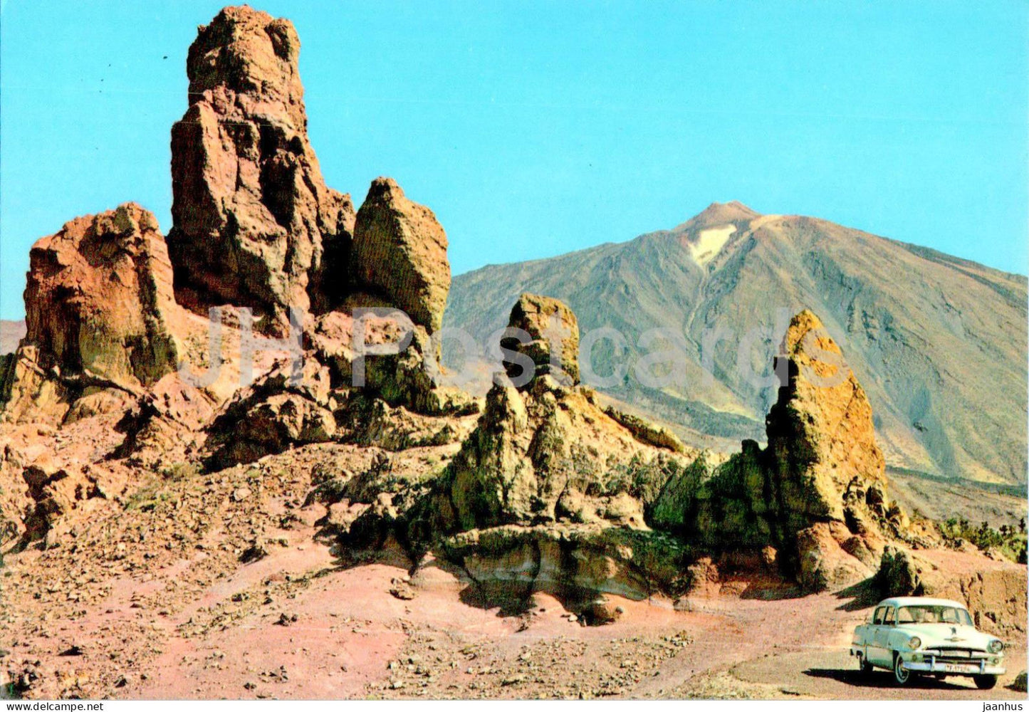 Tenerife - Typical landscape and the Teide - car - 2281 - Spain - unused - JH Postcards