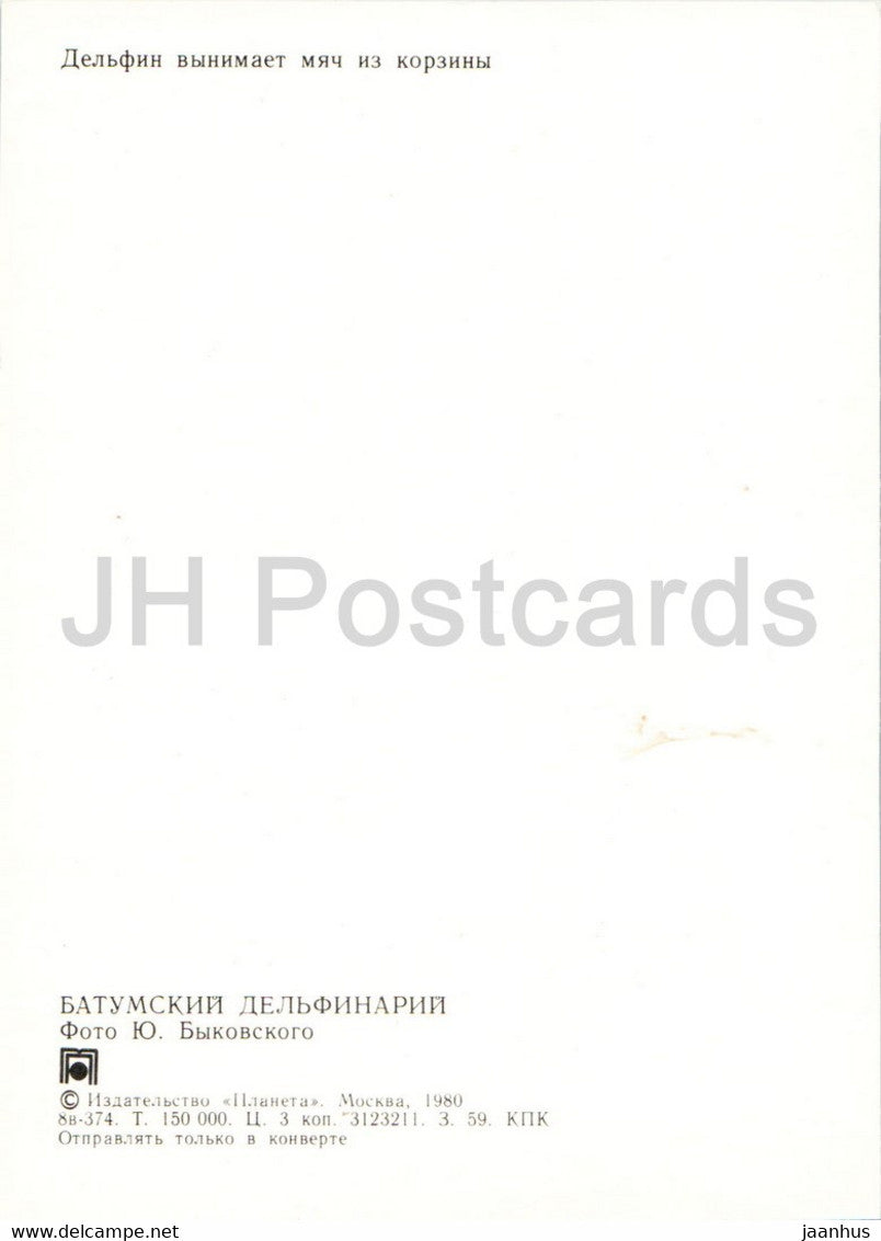 Batumi Dolphinarium - dauphin - basket-ball - 1980 - Géorgie URSS - inutilisé