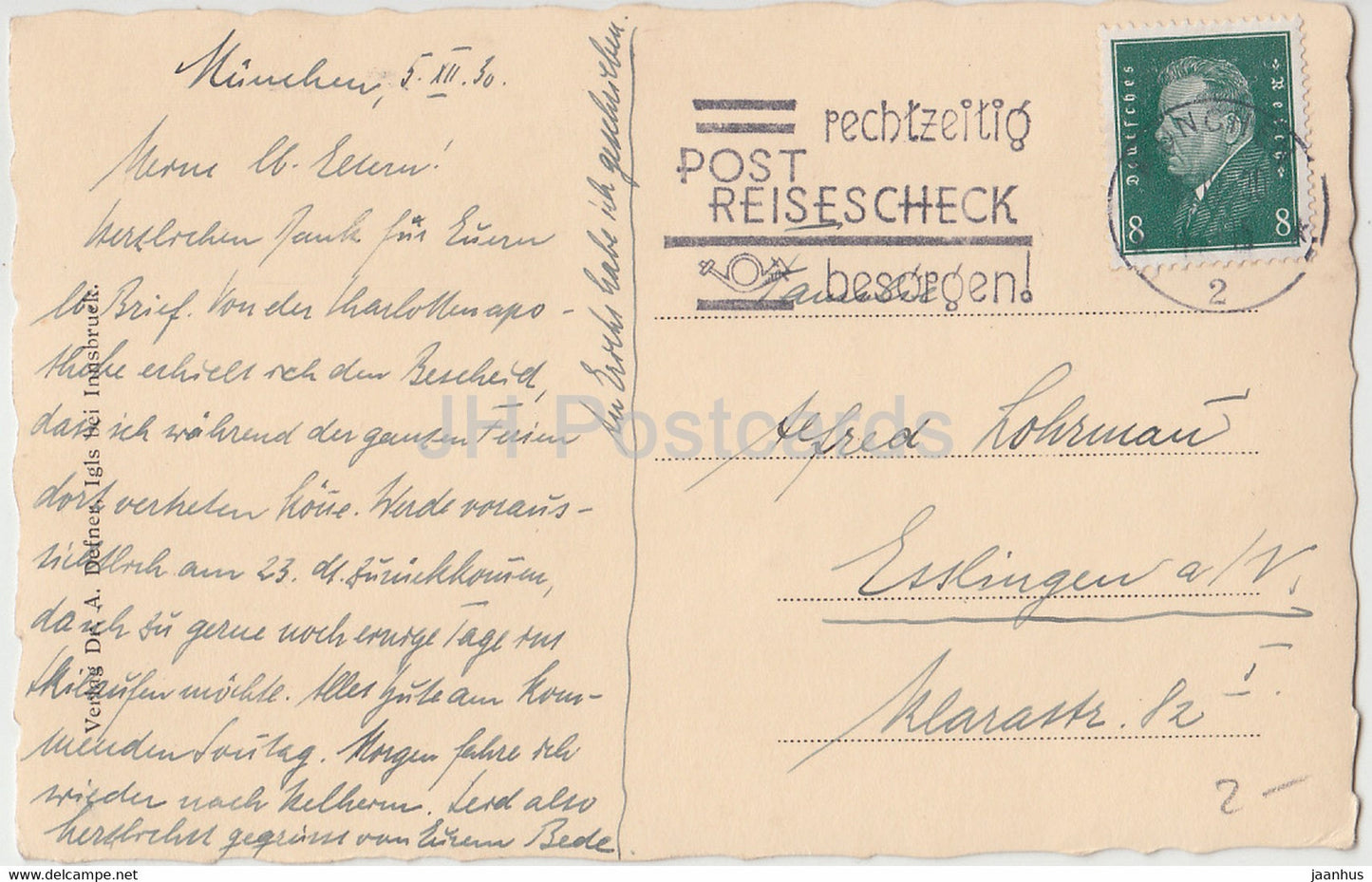 crocus blanc - fleurs - A. Defner - carte postale ancienne - 1930 - Autriche - utilisé