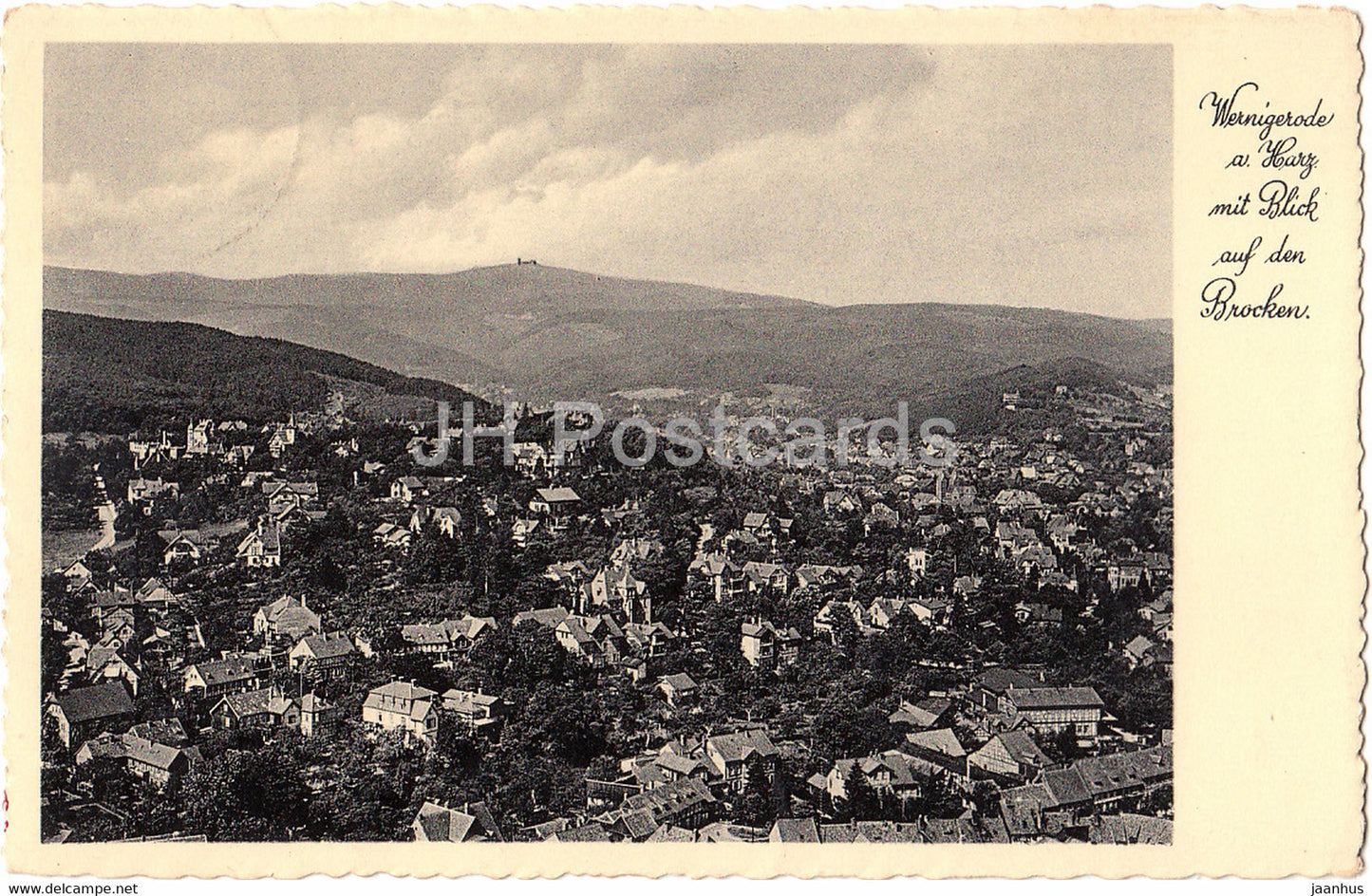 Wernigerode a Harz mit Blick auf den Brocken - old postcard - 1933 - Germany - used - JH Postcards