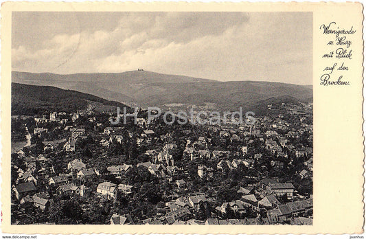 Wernigerode a Harz mit Blick auf den Brocken - old postcard - 1933 - Germany - used - JH Postcards