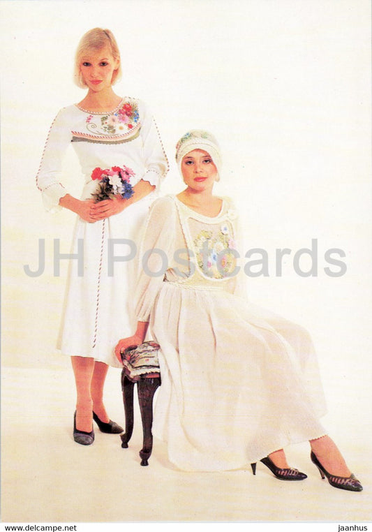 dress - 8 - Women Fashion - woman - 1988 - Russia USSR - unused - JH Postcards