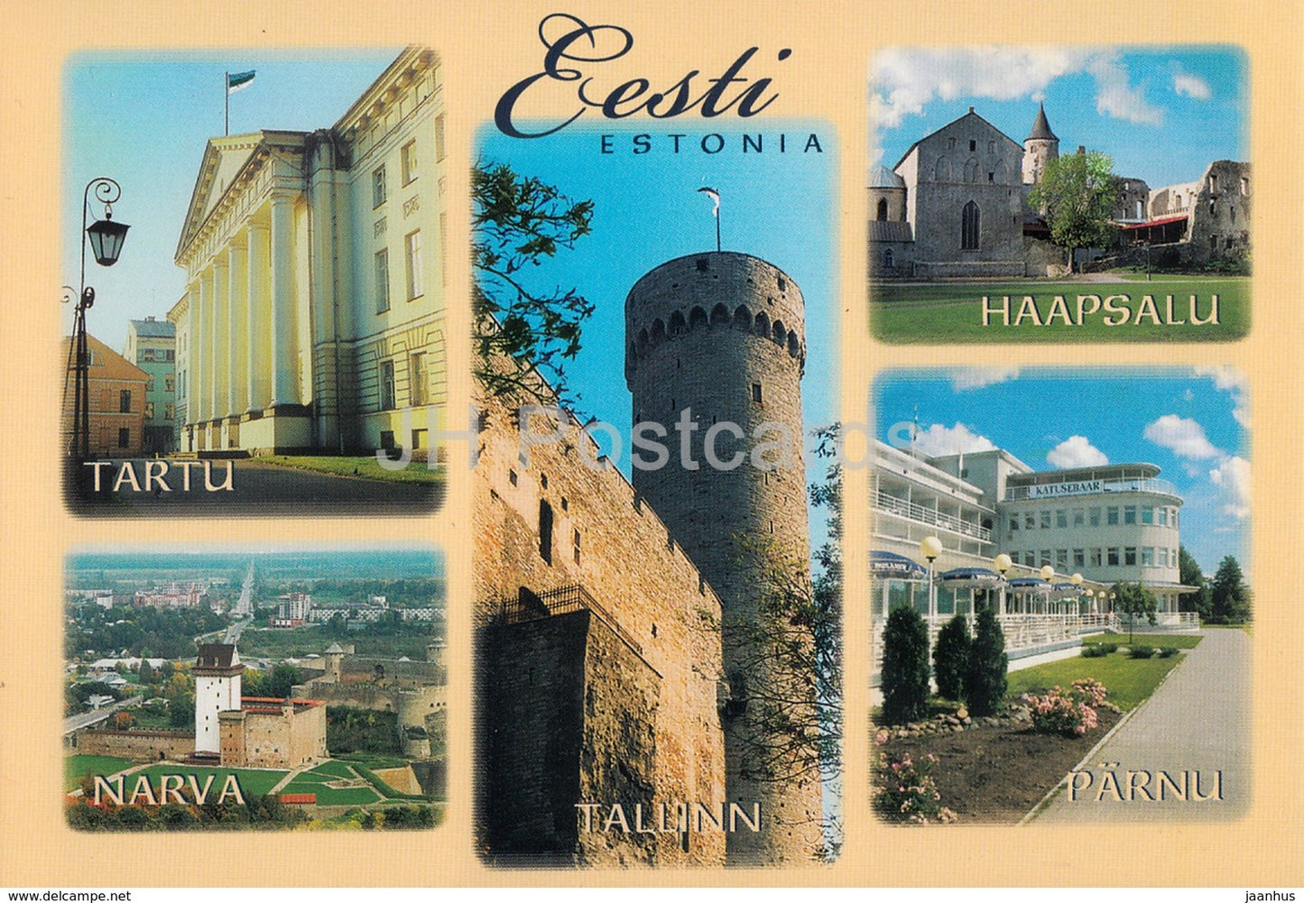 Tallinn - Tartu - Narva - Haapsalu - Parnu - Estonia - unused - JH Postcards