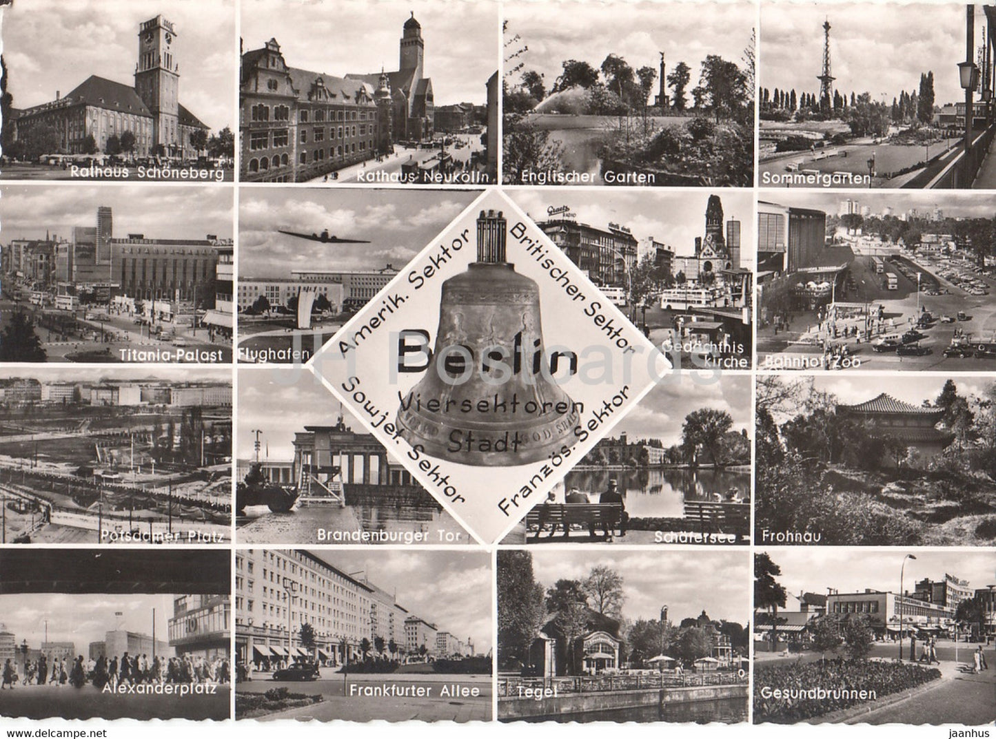 Berlin - Viersektoren Stadt - Amerik Sektor - Britischer Sektor - Franzos Sektor - Sowjet Sektor - Germany - unused - JH Postcards