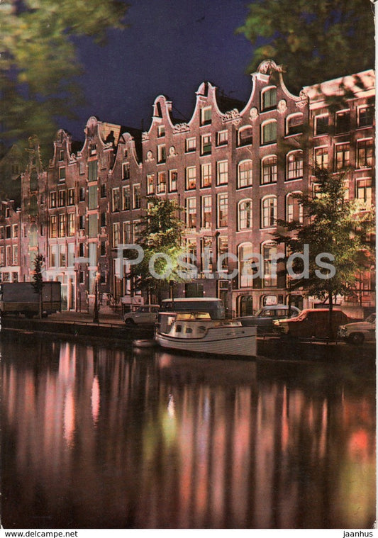 Amsterdam - Prisengracht - boat - 1968 - Netherlands - used - JH Postcards