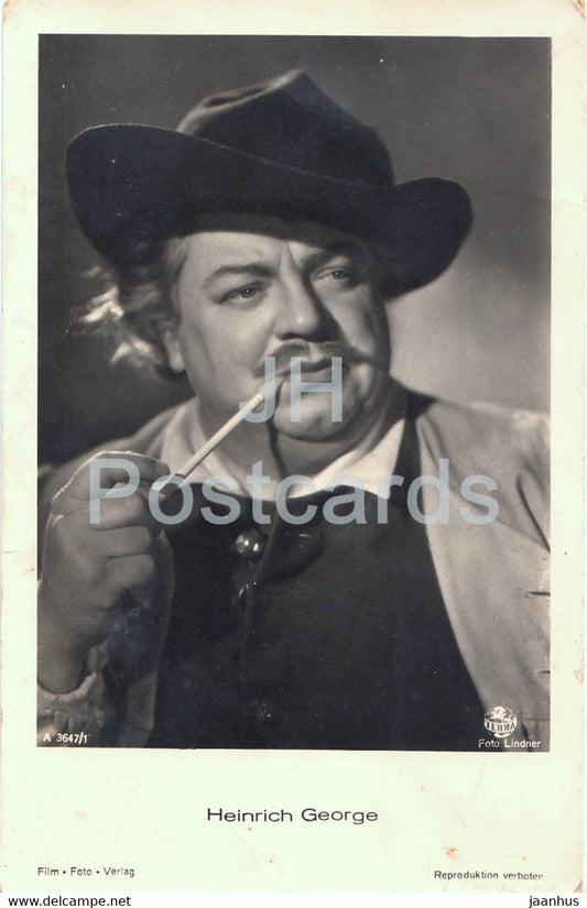 German actor Heinrich George - Film - Movie - 3647 - Germany - old postcard - used - JH Postcards
