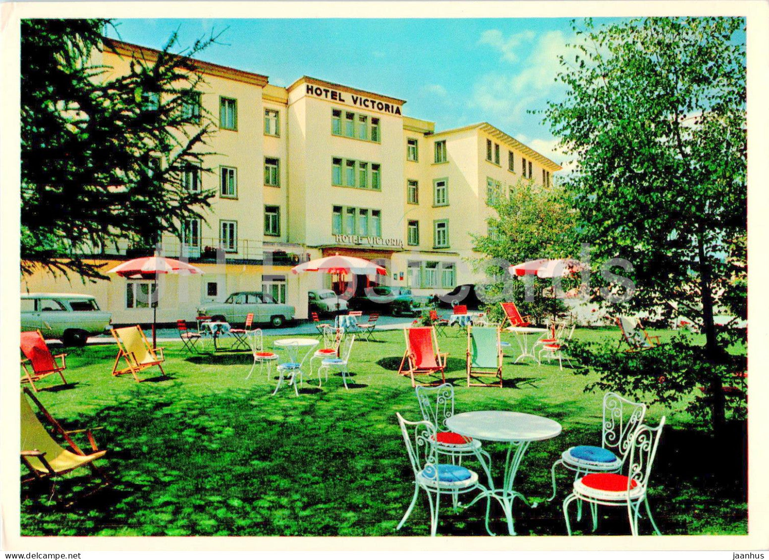 Montana - Grand Hotel Victoria - car - Switzerland - unused - JH Postcards