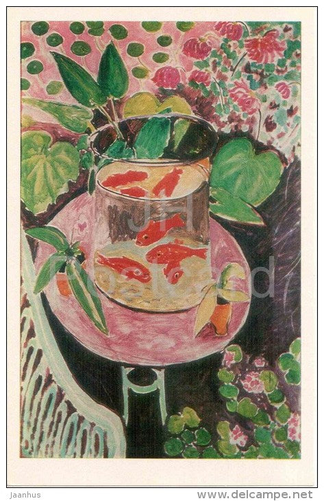 painting by Henri Matisse - Goldfish , 1911 - french art - unused - JH Postcards