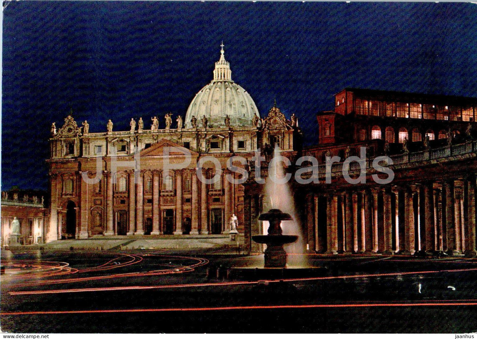 Citta del Vaticano - Piazza S Pietro - Notturno - S Peter Square by night - 151 - 1963 - Italy - Vatican - used - JH Postcards