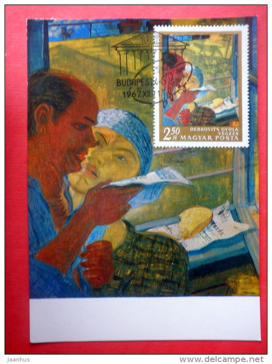 Maximum Card - painting by Derkovits Gyula , Order - 1967 - Hungary - unused - JH Postcards